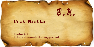Bruk Mietta névjegykártya